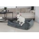 orthopädisches Hundebett mit Cord/Velour Wendekissen anthrazit XXL