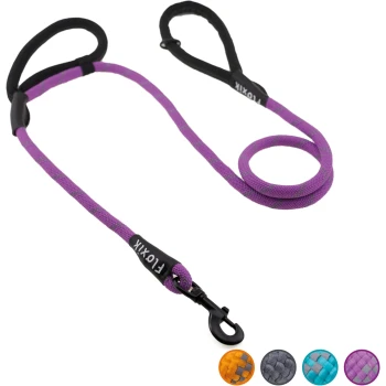 Tauleine für Hunde - 1,5m Hundeleine mit Zwei Griffen violett Lila Hundeleine mit einem stabilen Clip, gepolstertem Griff und in mehreren Farben erhältlich: orange, grau, türkis und lila.