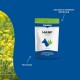Blau-grüne Canina 'HANF STICKS' Tüte mit Hundesilhouette und Hanfblatt, Schriftzug 'Für Hunde' und 'Gesunde & natürliche Belohnung'.