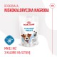 Opakowanie przysmaków treningowych Royal Canin z wesołym psem, oznaczone "Tasty Chews Low Calorie," z mniej niż 3 kaloriami na sztukę.