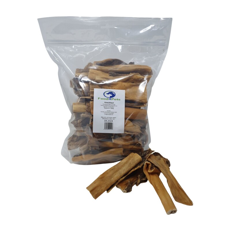 Food4Pets Hirschhaut Snack 1kg
