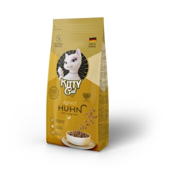 Kitty Cat Adult Huhn mit Huhn, getreidefreies Katzenfutter, hergestellt in Deutschland, mit frischem Fleisch, Taurin und Lachsöl.
