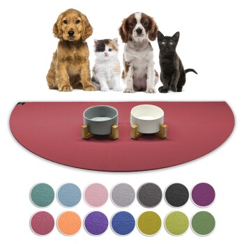 ® - Napfunterlage Halbrund - Öko-Tex und Made in Germany rot 60 cm, 1,2 m