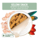 Gelenk Snack in einer Dose, mit Stücken von Huhn und Muscheln darum herum; der Text lautet 'Unterstützt die Gelenkfunktion' auf Deutsch und Englisch.