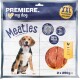 Premiere I love my dog Meaties Verpackung mit einem Beagle, der 95% Fleischgehalt hervorhebt, mit Hühnergeschmack und Wertpackung von 2x250g.