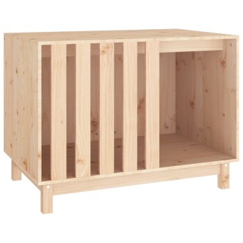 Holzhaustierkäfig mit laminierten Seiten, mit offenem Oberteil und geräumigem Innenraum, entworfen für den Komfort und die Sicherheit von Haustieren.