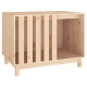 Holzhaustierkäfig mit laminierten Seiten, mit offenem Oberteil und geräumigem Innenraum, entworfen für den Komfort und die Sicherheit von Haustieren.