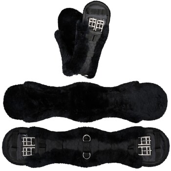 Kurzgurt Luke anatomisch Lammfell schwarz 70 cm