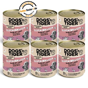Dogs’n Tiger Glücksbringer Rind & Lamm 6×800 g