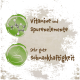 Das Bild zeigt Text, der die Vorteile von Haustierfutter bewirbt: 'Vitamine und Spurenelemente' und 'Sehr gute Schmackhaftigkeit,' mit verwandten Symbolen.