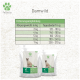 Verpackung für Haustierfutter "Damwild" von Fellicita, mit einem Katzenbild und einer Fütterungsempfehlungstabelle für verschiedene Gewichte.