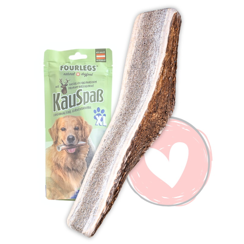 FOURLEGS ® Kauspaß für Hunde aus 100% Hirschgeweih HALBIERT