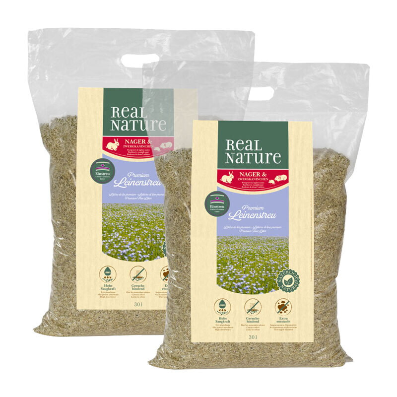 REAL NATURE Litière de lin 2x30 l