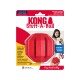 Verpacktes rotes KONG Stuff-A-Ball Kauspielzeug (Large) mit den Aufdrucken 'Durable Natural Rubber' und 'Dogs Need to Play'