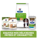 Produits Hill's Prescription Diet : nourriture sèche Metabolic + Mobility, friandises Healthy Mobility, et nourriture humide, avec un chien sur l'emballage.