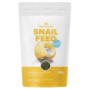 NatureHolic SNAIL FEED Sticks, 30-g-Beutel mit gelbem Schneckenmotiv und Text 'Mischfuttermittel für Zierschnecken'