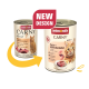 Zwei Dosen Animonda Carny Katzenfutter mit neuem Design, mit Pute und Hühnerleber, 100 % frische Zutaten.
