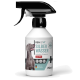 Eine Sprühflasche mit der Aufschrift "REAVET SILBER WASSER" und einem Bild eines Hundes, was darauf hinweist, dass es sich um ein kolloidales Pflegespray handelt, 250ml, hergestellt in Deutschland.