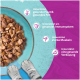 Schale mit Katzenfutter und Katzenpfoten; deutscher Text: gesunde Haut & glänzendes Fell, Immunsystem, starke Muskeln, gesunde Verdauung
