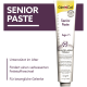 GimCat Senior Paste Tube (ab 7 Jahren) ausgewogene Altersformel 50 g; großer Banner 'SENIOR PASTE' und deutscher Vorteilstext.