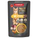 Fleischeslust Katzenfutter-Beutel 'PUSSY DELUXE' Pures Huhn / Pure Chicken Sensitive-Pâté 85 g, orange-getigerte Katze, Zutaten-Icons