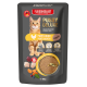 Fleischeslust Katzenfutter-Beutel 'PUSSY DELUXE' Pures Huhn / Pure Chicken Sensitive-Pâté 85 g, orange-getigerte Katze, Zutaten-Icons
