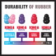Durability of Rubber: KONG Puppy, Senior, Classic, Extreme; chew levels: Beg to Light, Light, Average, Power. Soft→Firm