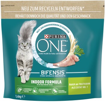 Purina ONE BIFENSIS Indoor Formula für Hauskatzen 1,4kg Purina ONE BIFENSIS Indoor Formula für Hauskatzen 1,4kg
