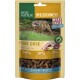 Opakowanie przysmaku dla psów Real Nature Wilderness Pure Duck z wilkiem w tle; 90% kaczki, 10% owoców, 0% zbóż.