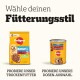 Bild von Pedigree Hundefutter: ein Beutel 'Adult' Trockenfutter und eine Dose, beide mit Rindfleisch und Gemüse. Text fördert Fütterungsoptionen.