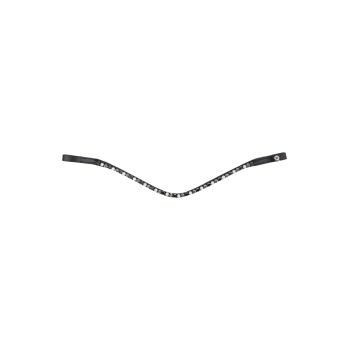 Schwarzes Haustierhalsband, verziert mit funkelnden Strasssteinen, mit einem eleganten Design und einem kleinen Logoanhänger.