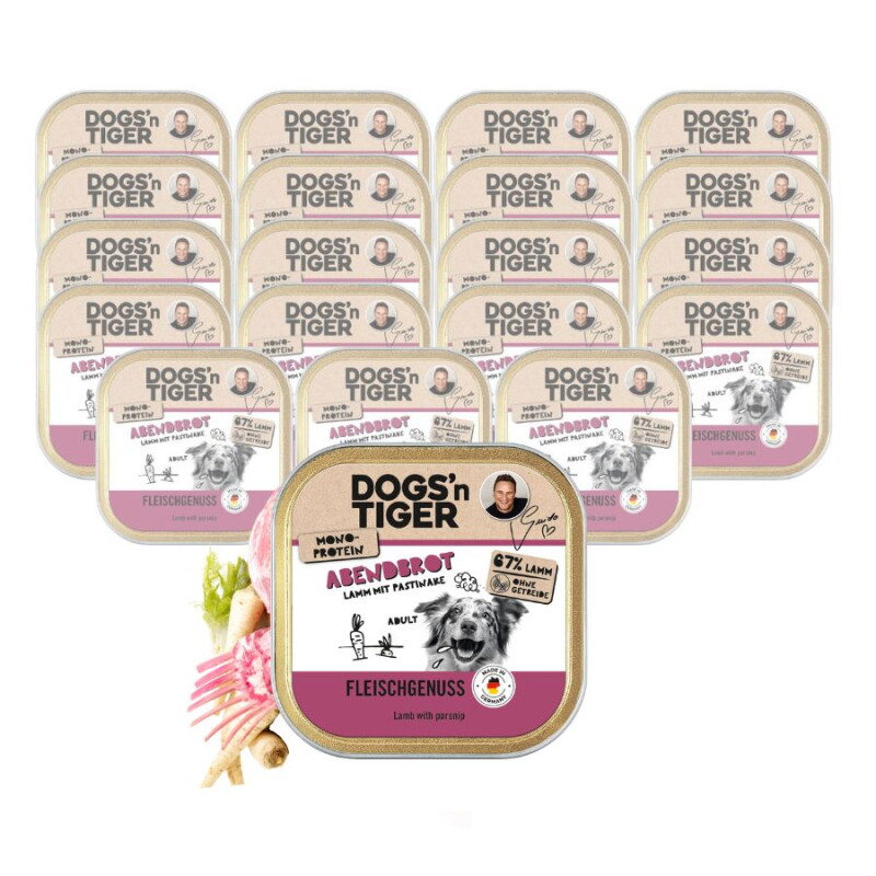 Dogs'n Tiger Abendbrot Schale Lamm & Pastinake 20x150 g