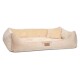 FLOYD - Ultraweiches orthopädisches Hundebett High-Tech-Velours und Plüsch VISCO beige 1,5 m, 25 cm, 1 m