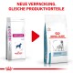 Bild von zwei Royal Canin Hautpflege-Hundefutter-Säcken, die neue Verpackung mit "NEUE VERPACKUNG, GLEICHE PRODUKTVORTEILE" zeigen.