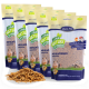 Getrocknete Mehlwürmer in einem wiederverschließbaren "Lyra Nature Power"-Beutel, der einen Hamster, einen Fisch und eine Schildkröte zeigt und hohen Proteingehalt und Vitamine betont.
