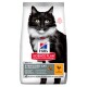 Sac de nourriture pour chats Hill's Science Plan présentant un chat noir et blanc. Le texte met en avant 'Sterilised Cat Mature Adult 7+' et 'with Chicken.'