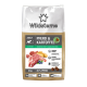 Wildsterne Hundefuttertüte mit Aufschrift 'ADULT PFERD & KARTOFFEL', 3 kg, '25 % PFERD', mit Bild von Fleisch, Kartoffeln und Heidelbeeren