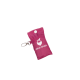 Ein rosa Hundekotbeutelspender mit einem silbernen Clip, der den Text "WILD HAZEL" und eine Silhouette eines Hundes zeigt.