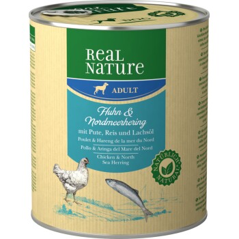 REAL NATURE Adult 6x800g Huhn & Nordmeerhering