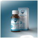 Flasche Bronchio Plus Tropfen für Haustiere, mit einem blauen Etikett, das den Text 'Bronchio Plus Tropfen' und 'Für Hunde, Katzen, Nager & Vögel' zeigt.
