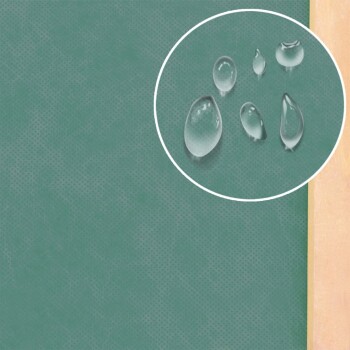 Nahaufnahme einer strukturierten grünen Oberfläche mit Wassertropfen, die ihre wasserabweisenden Eigenschaften zeigt.