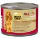 Select Gold Adult Sensitive Hundefutterdose mit Lamm und Reis, glutenfreie Formel, mit Bild eines Golden Retrievers.