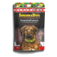 Emballage SavannaDog StreifenFleisch présentant une silhouette de chien, étiqueté "Healthy Naturally Good," 100g, hypoallergénique, sans céréales.