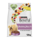 Purina Beneful Hundefutterbeutel für Hunde ab 7 Jahren, Huhn und Gartengemüse, 12 kg, mit Bild eines glücklichen Hundes und Futternapf.