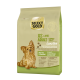 Hundefutterbeutel mit der Aufschrift "SELECT GOLD XS ADULT" für Hunde bis 4 kg, mit einem Yorkshire Terrier und "Sensitive" Enten- und Kartoffelzutaten.