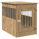 Holz-Haustierbox mit Metallstäben an Tür und Seiten, Riegelschloss, für den Innenbereich konzipiert.