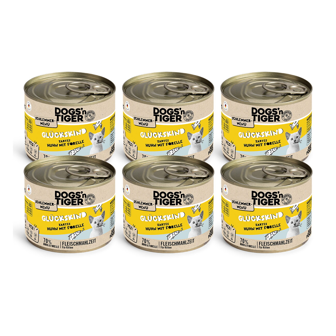 Dogs'n Tiger Glückskind Huhn & Forelle 6x200 g