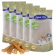 Verpackung von Lyra Pet Hundeleckerlis mit drei Hunden auf der Vorderseite und mehreren Kauspielzeugen davor, mit der Aufschrift "Lyra Nature Power."