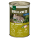 Dosenkatzenfutter "Wilderness Adult True Country" mit einer Bengal-Katze, mit 97% Huhn und Lachs, 3% Pflanzen, ohne zugesetzte Körner.