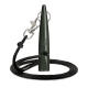 Schwarze ACME-Pfeife mit Halsband und Metallclip, hergestellt in England, verwendet für das Training von Haustieren.
